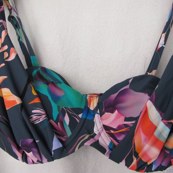 NWT - Calia Pleated Panel Underwire Swim Top - 34D - Picture 3 of 12